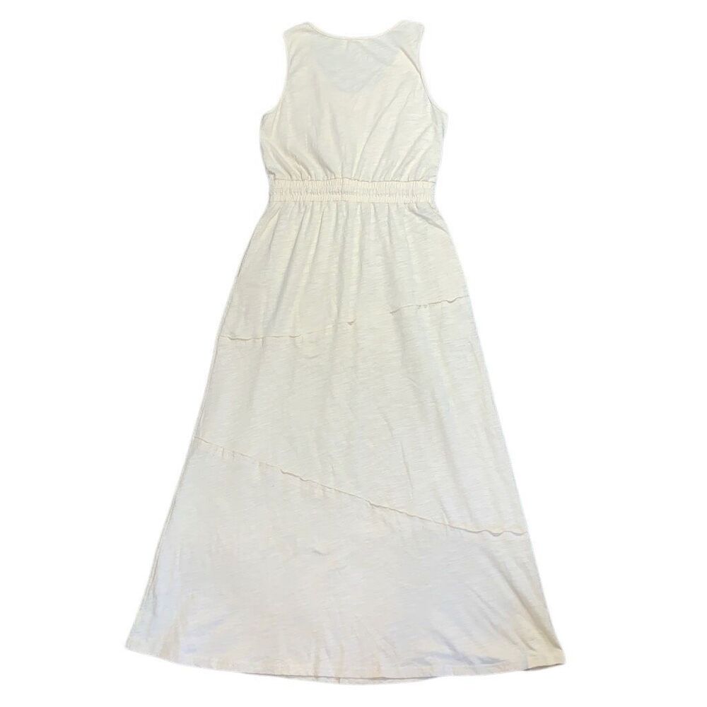Listicle‎ Women's Small Cream Cotton A Line Maxi Sleeveless Tank Dress Belted